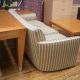 reception area set with tables and a couch