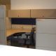 Overhead storage bins for workstations