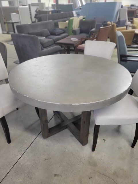 T12263 - Distressed "Stone like" Round Table