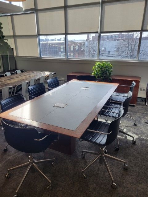 T12246 - 8' Conference Table with Leather Inlay