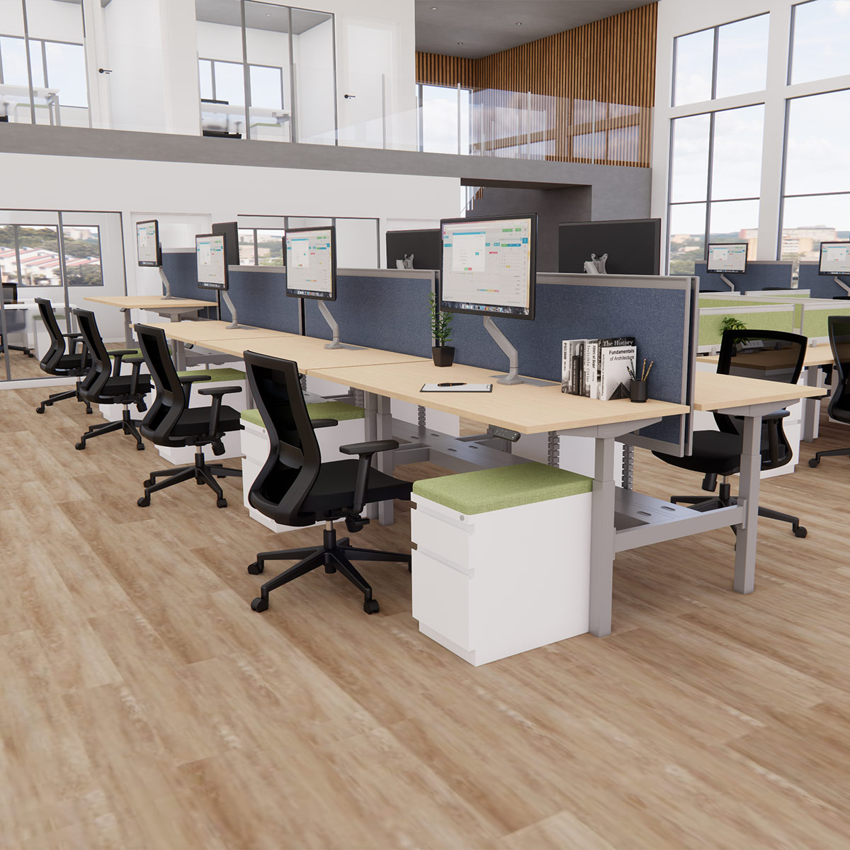 B6008 - Double Sit/Stand Height Adjustable Desk