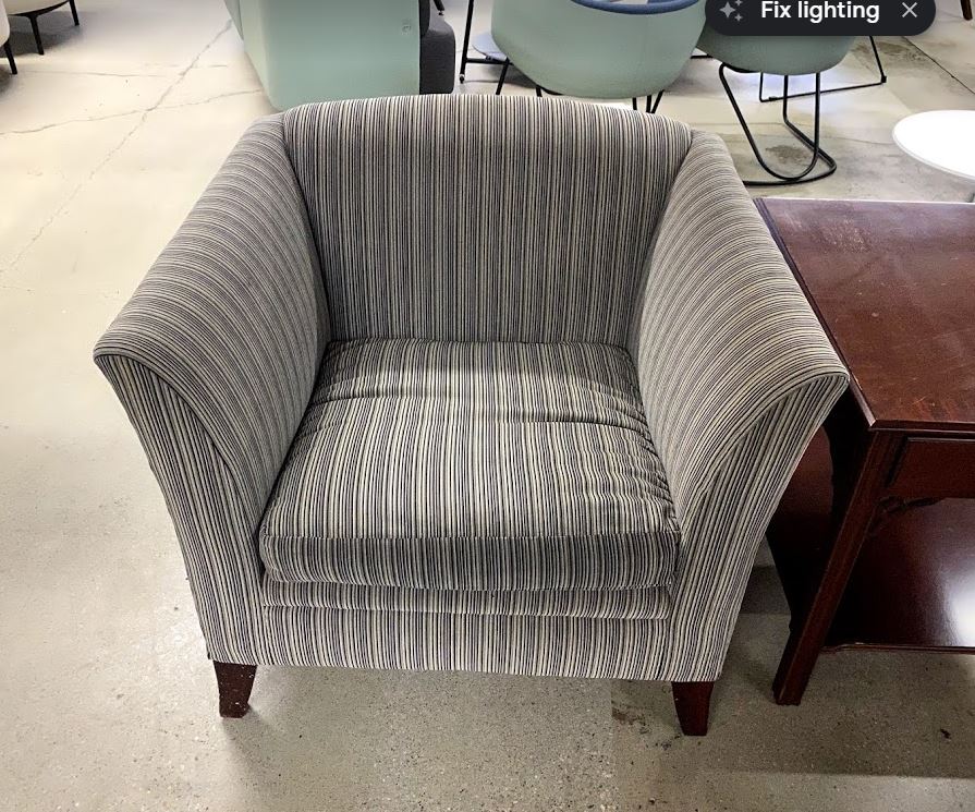 R6217 - Striped Fabric Club Chair