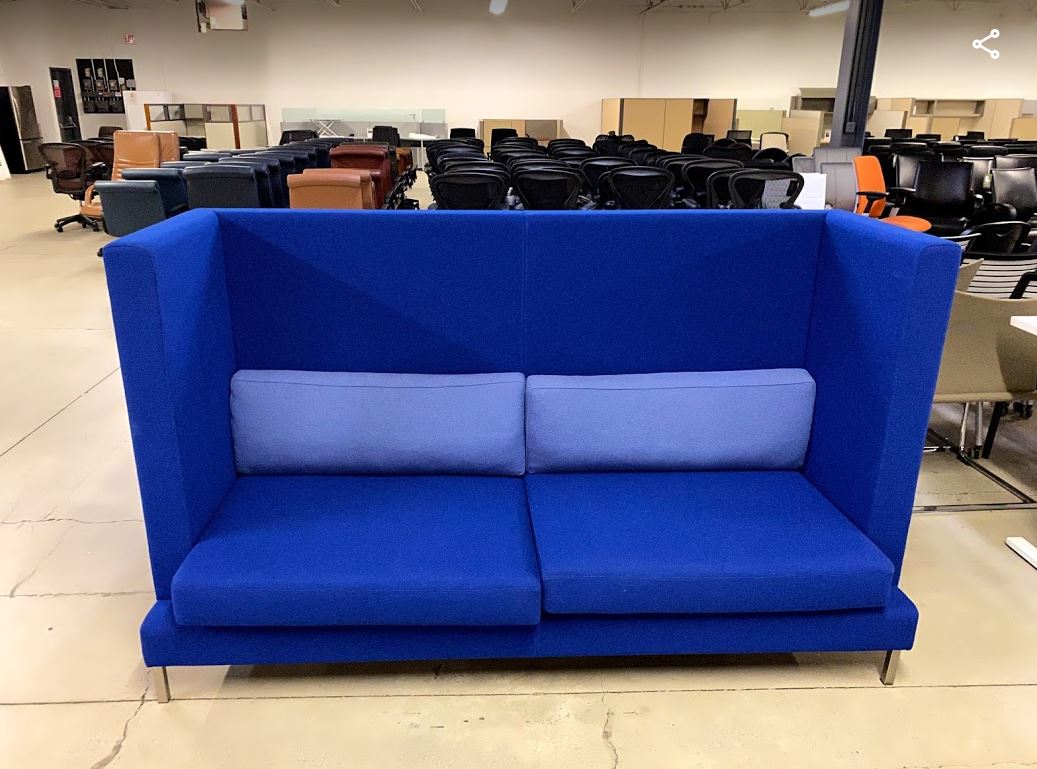 R6228 - Allemuir Blue Loveseat with Light Blue Cushions
