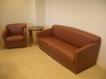 R1090 - Leather Couch and matching Club Seating