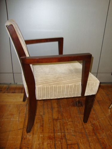 Side view of wood side chairs