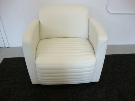 White Leather Club Seating
