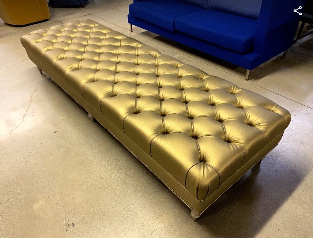 R6229 - Gold fabric Bench