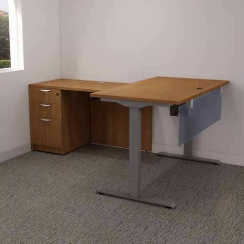 ND12215 - Harvest Walnut Sit-Stand Desk with Return