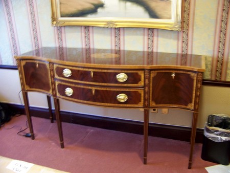 breakfront with inlayed wood