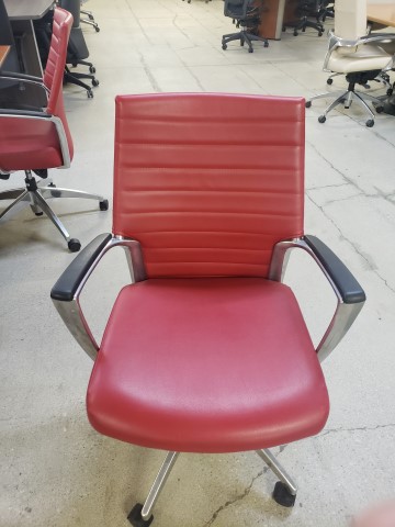 C61513 - Red Leather Conference Chairs