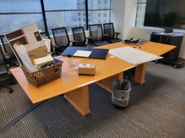 T12214 - Steelcase 10' Meeting Table with Matching Credenza