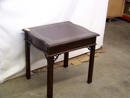 Leather Inlayed End Table