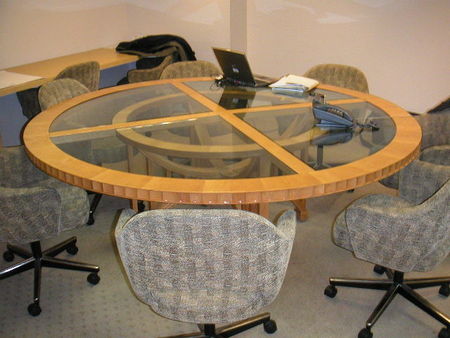 T272 - 7 Ft Glass Conference Table