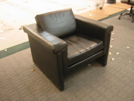 R318 - Black Leather Club Chairs