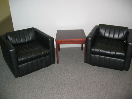 R378 - Black Leather Club Seating