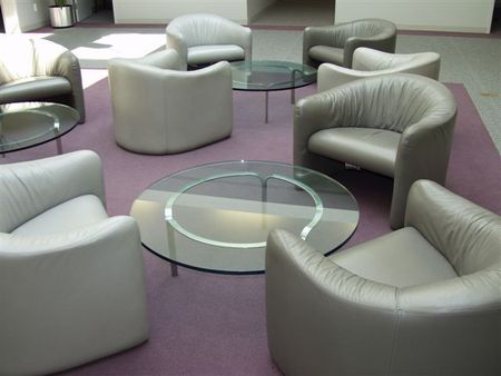 R379 - Grey Leather Club Chairs