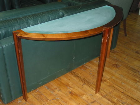 R597 - Glass Inlayed Parsons Table