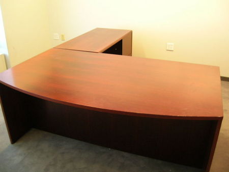 D627 - Bowfront Desk and Credenza Set