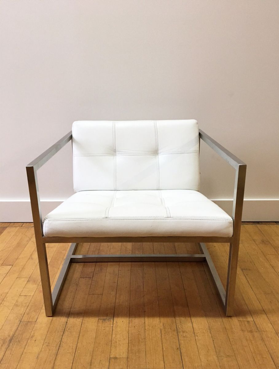 Delano Lounge Chair by Gus Modern White Conklin Office