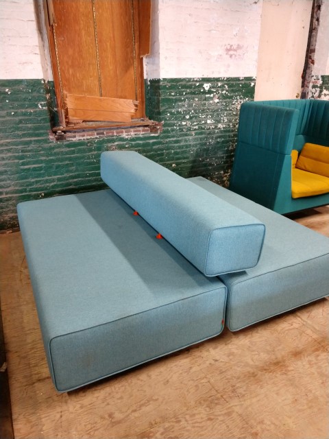 R6163 - Poppin Block Party Lounge Back It Up Sofa