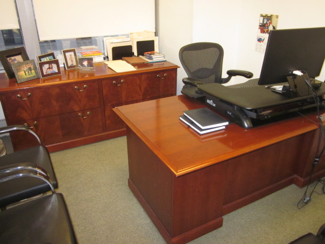 D12125C - Traditional Double Pedestal Desk with Credenza