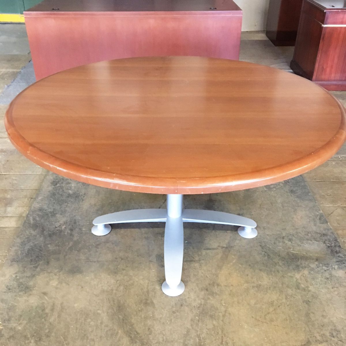 T9603C - 54" Round Wood Veneer Conference Table - Cherry