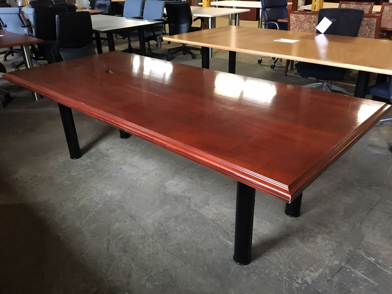 T9616C - 8ft Wood Veneer Conference Table - Dark Cherry