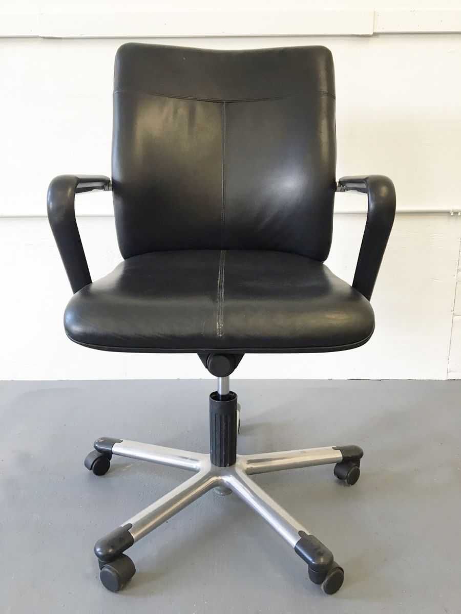 C61161C - Leather Office Chair by Davis - Black