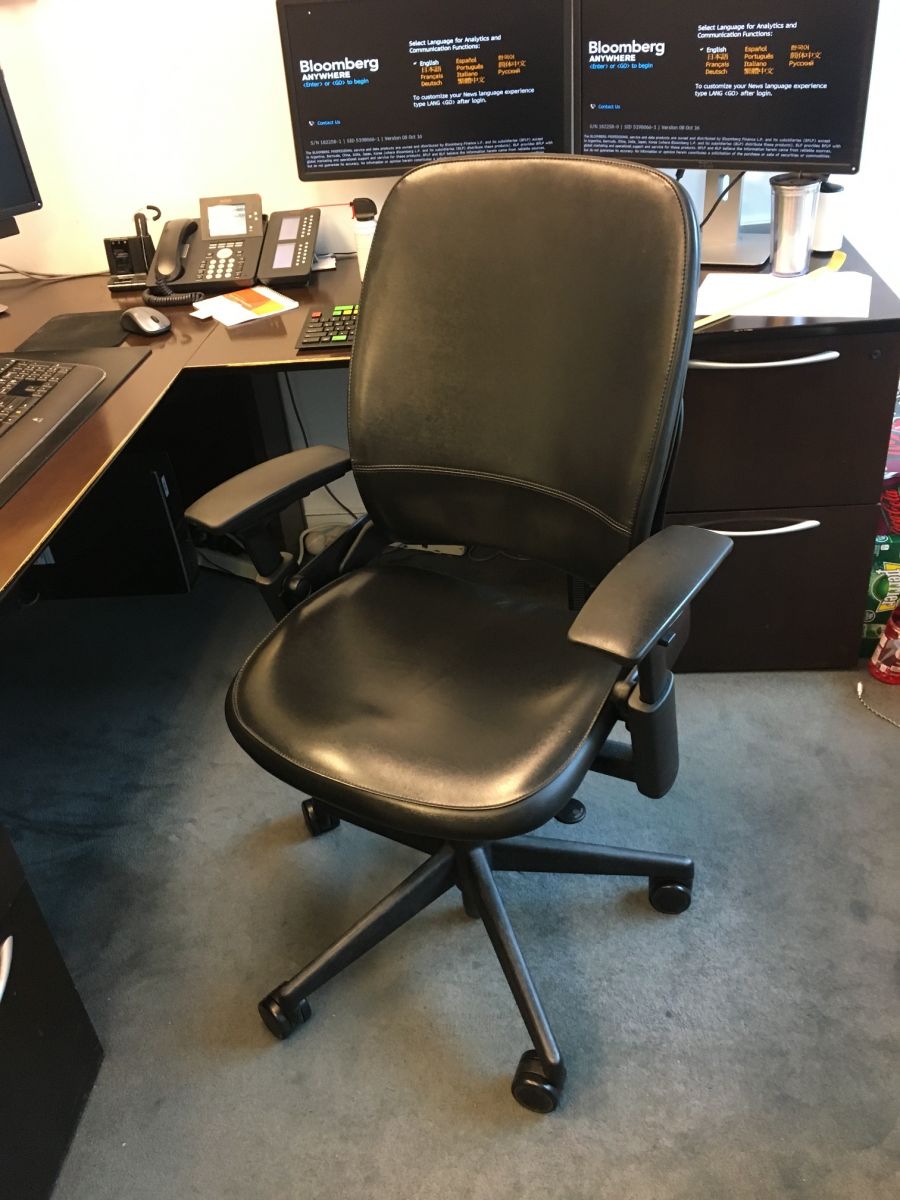C61193C - Leather Steelcase Leap Chairs