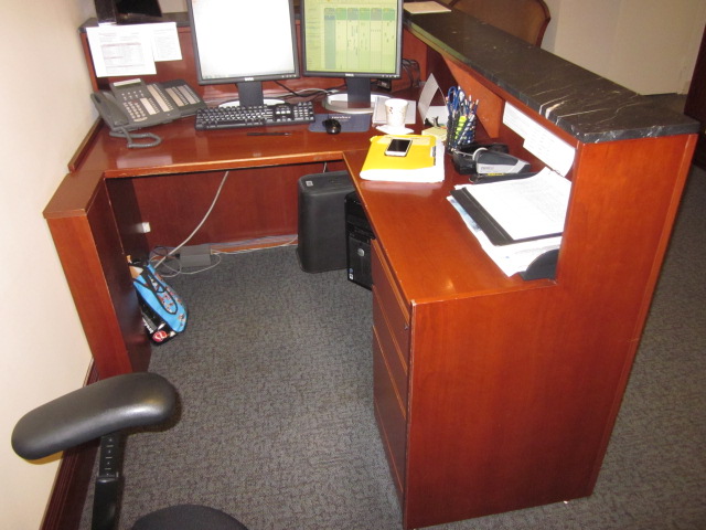 R6101C - Reception Desk with Marble Transaction Top