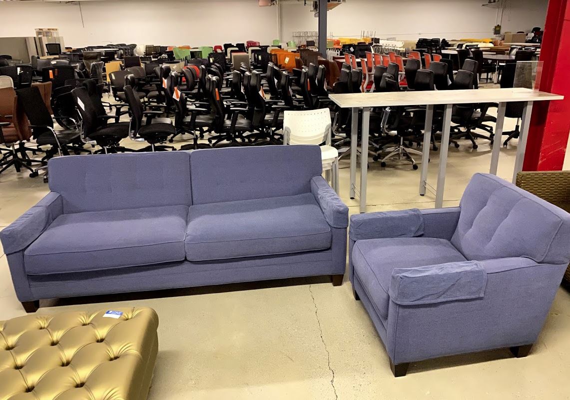 R6227 - Blue Fabric Club Chair