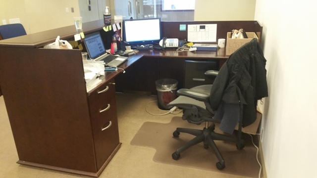 R6054C - Walnut Reception Desk
