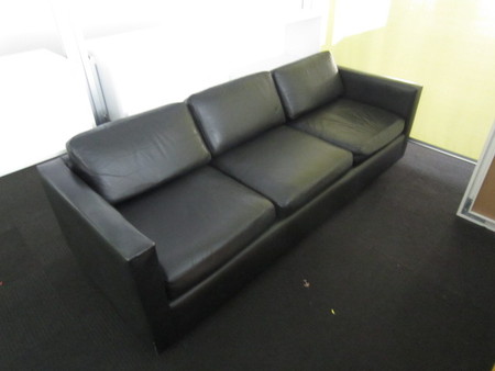 R2959 - Black Leather Couch