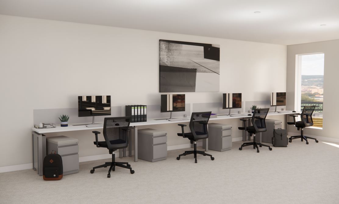 B6045 - Stretch Benching Station – Run of 4 of 24" x 72"  workstations
