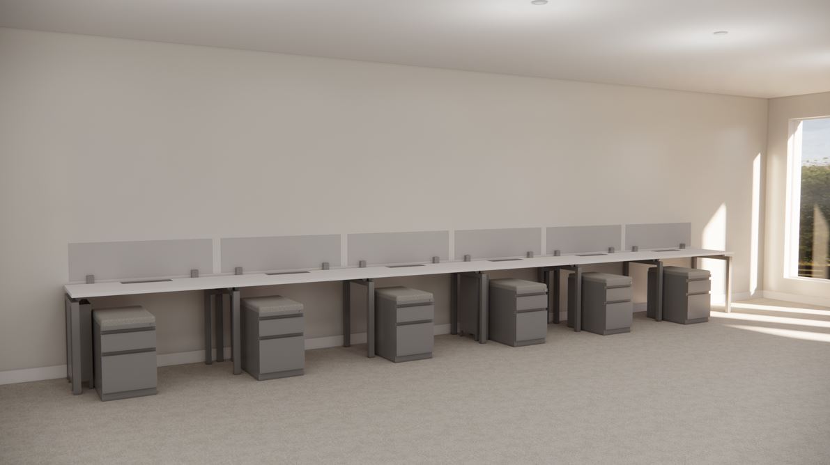 B6025 - Stretch Benching Station – Run of 6 of 24" x 48"  workstations