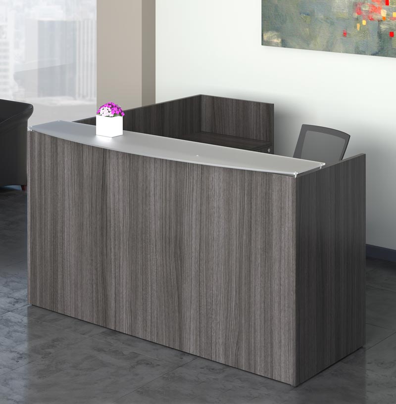 D12146 - Skyline Reception Desk with Frosted Glass Top