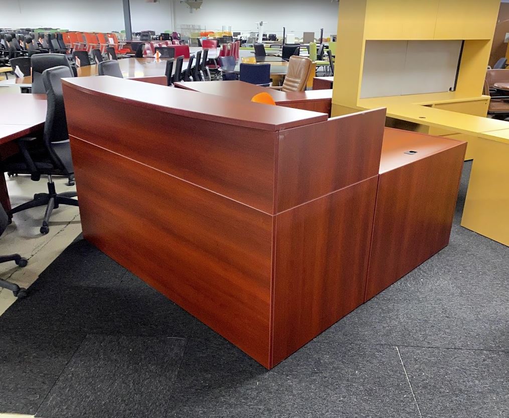 R6215 - Red Mahogany Laminate Reception Desk