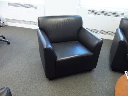 R3451 - Black Leather Club Chairs