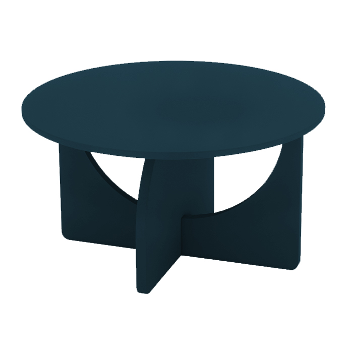 T12404 - Large Round Blue Plank tea table