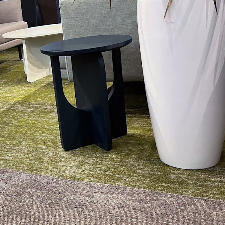 T12406 - Small Round Blue  Plank tea table