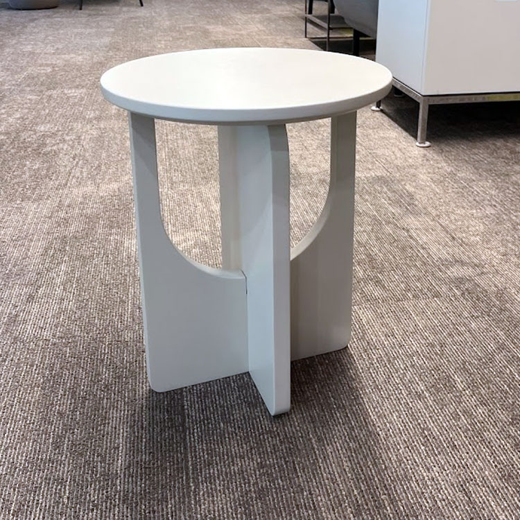 A6027 - Small Round White Plank tea table