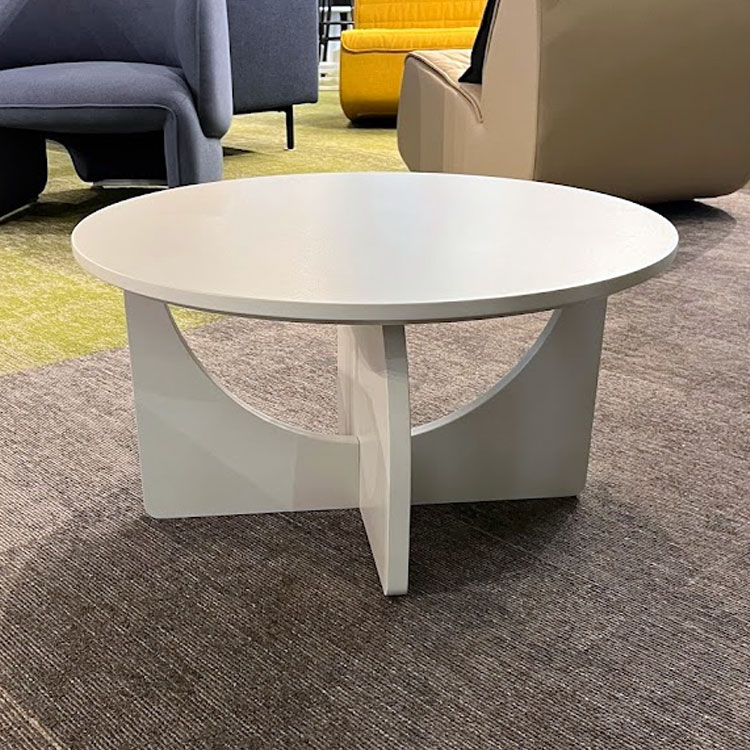 T12401 - Large Round White Plank tea table