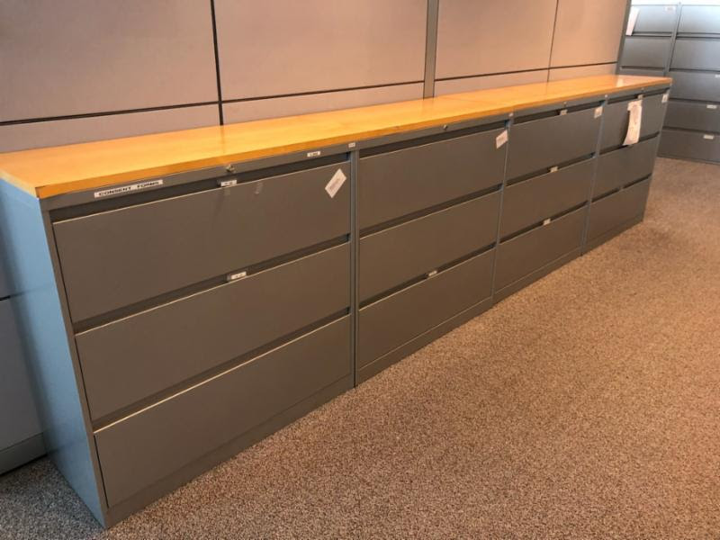 F6148 - 42" 3 Drawer Steelcase 900 Series Filing Cabinets