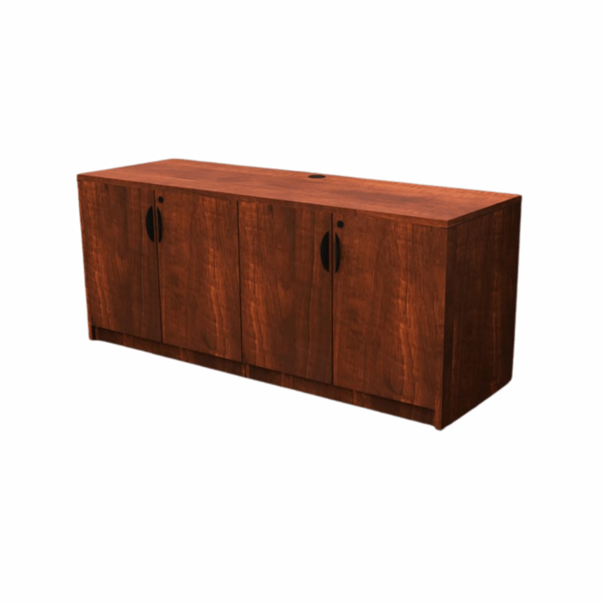 Dark Cherry Credenza with Storage Cabinets
