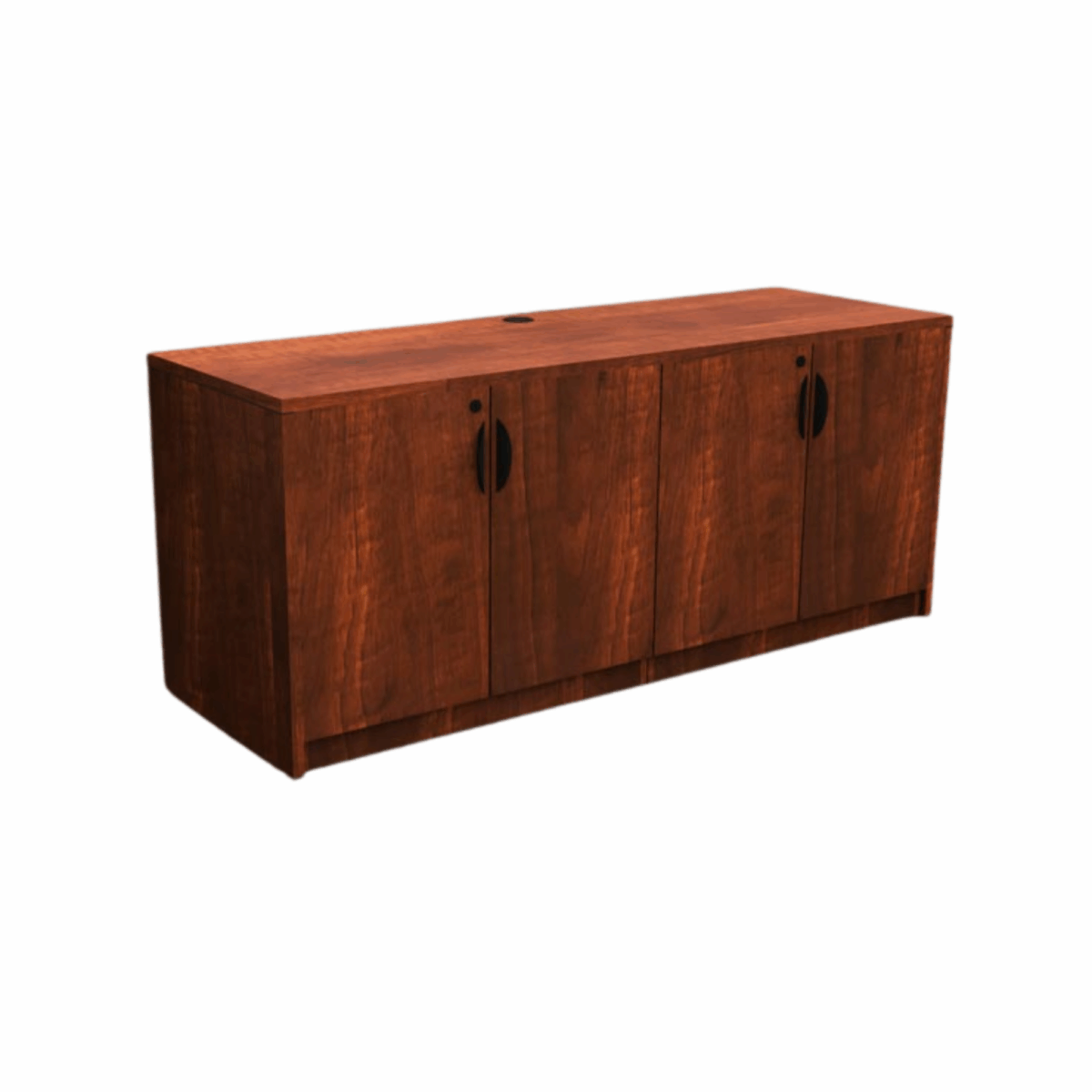 Dark Cherry Credenza with Storage Cabinets
