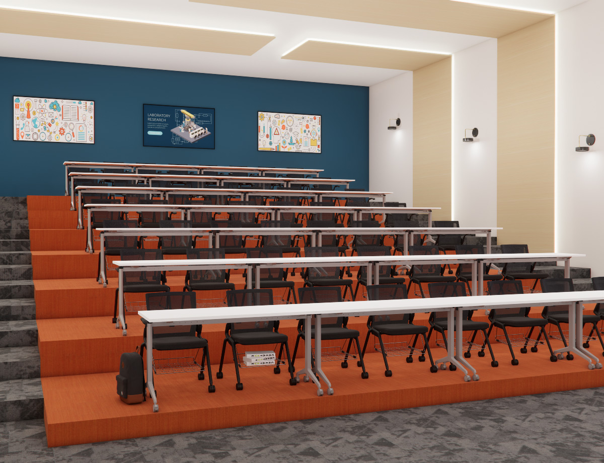 Flip Top Tables and Lifty Chairs in a lecture hall Other in page 1200w x X