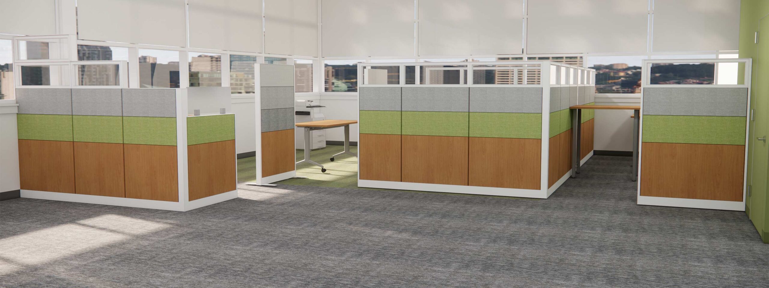 Large banner Remanufactured Steelcase Workstations are an eco friendly solution 3200w x 1200h