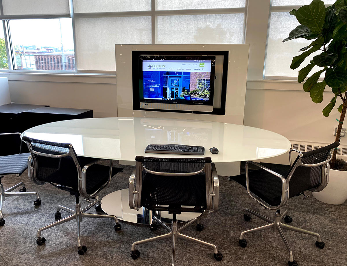 Other in page Designer Brand Display frosted glass meeting table 1200w x X
