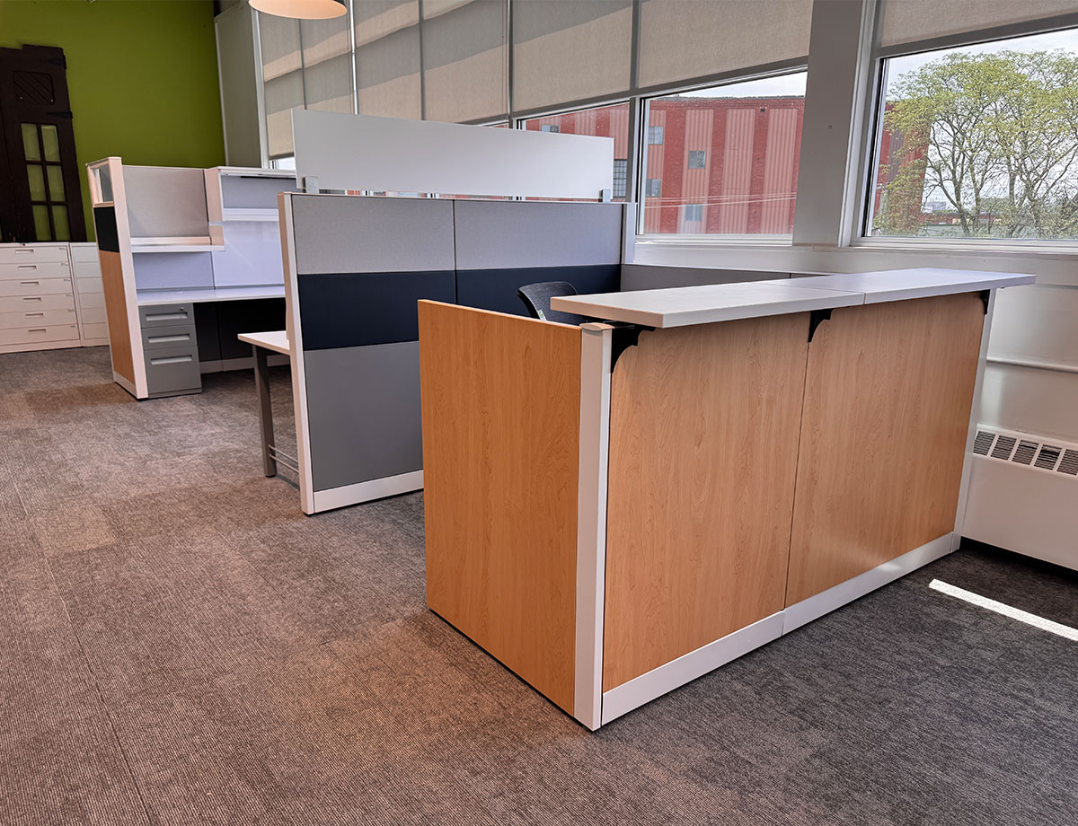 Other in page Remanufactured Steelcase Answer Workstations with segmented finish options with reception station1200w x X Recovered