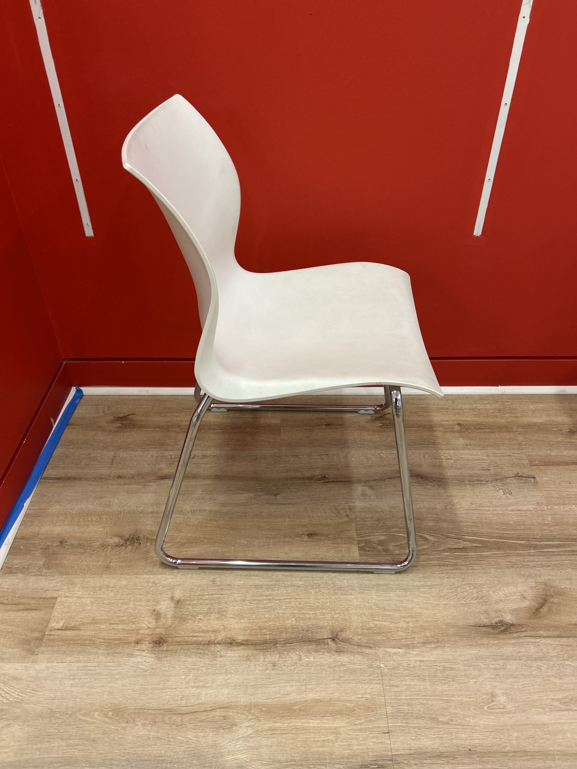 Teknion Nami White Stacking Side Chair